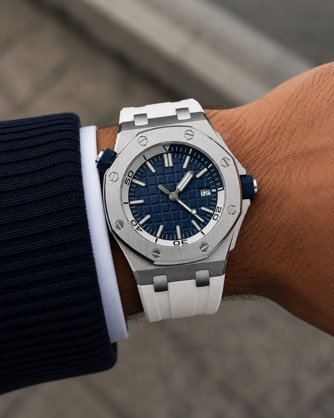 Seiko mod Royal oak offshore diver Watch Blue