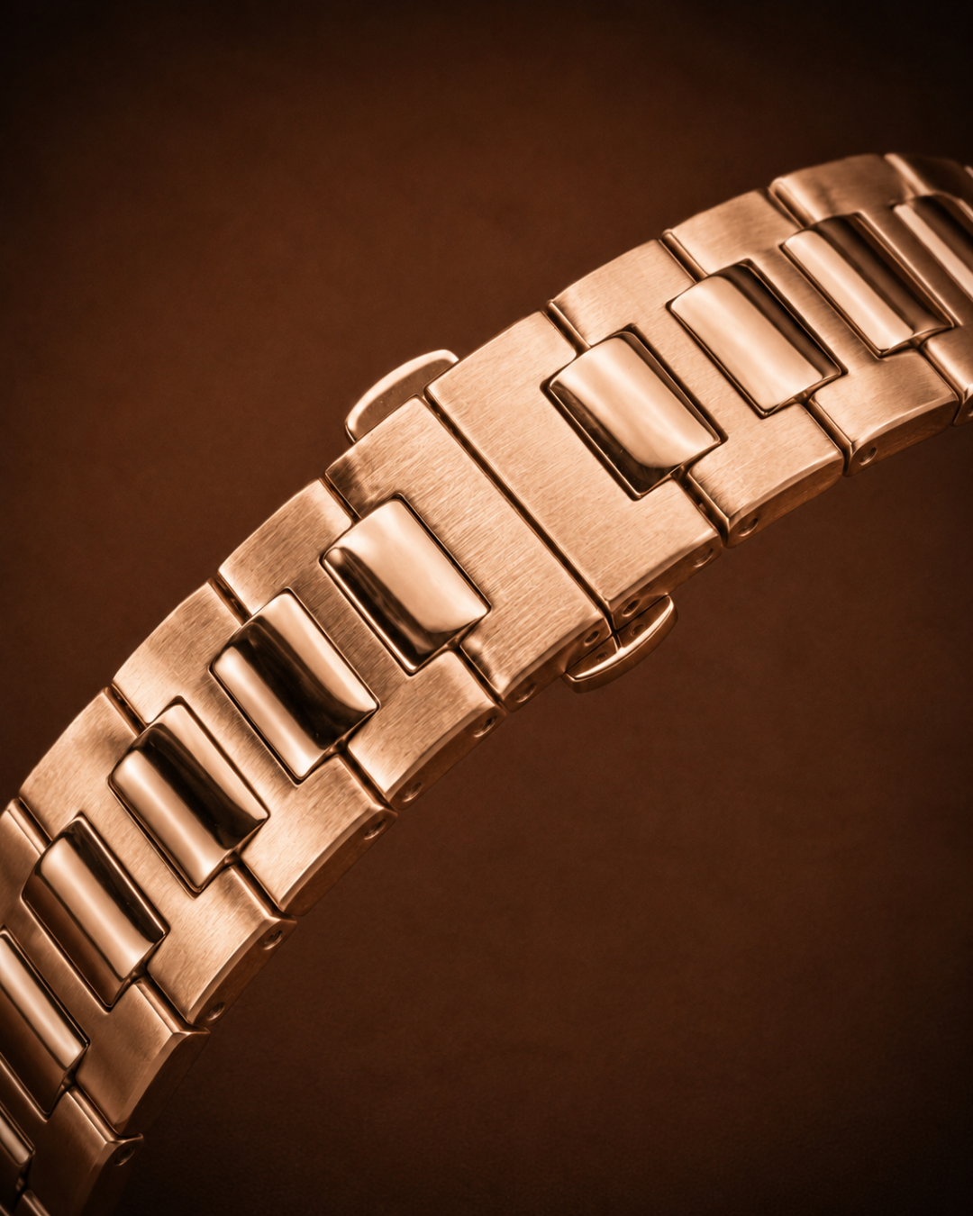 Seiko Mod Nautilus rose gold Skeleton Watch