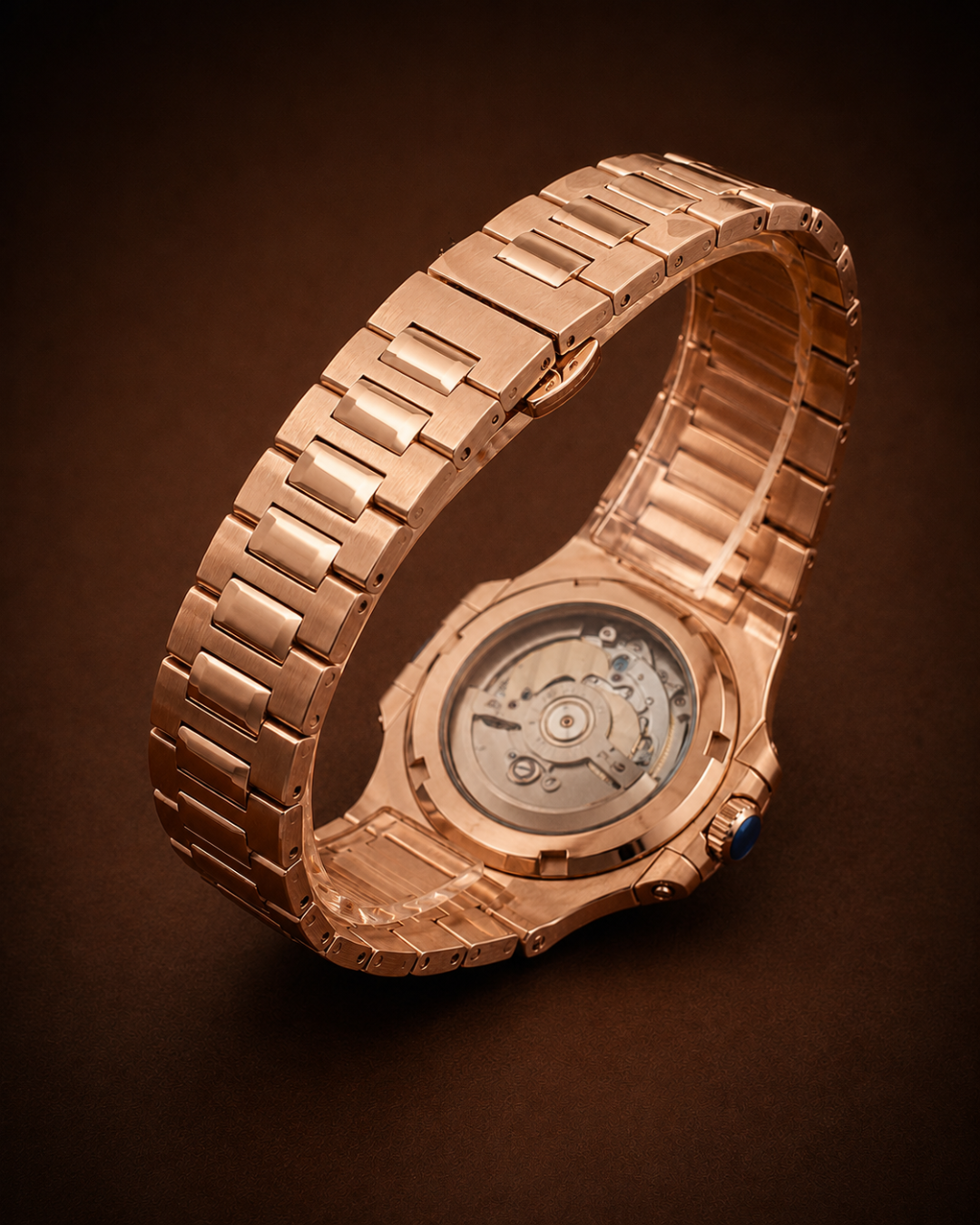 Seiko mod Nautilus Watch rose gold brown automatic - Blank Mods