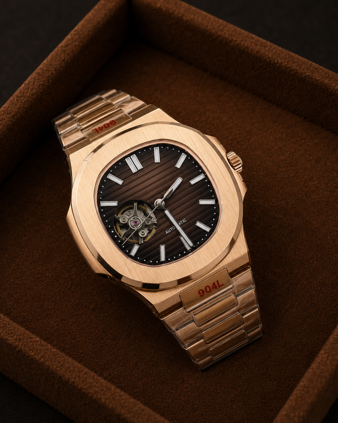 Seiko Mod Nautilus rose gold tourbillon Watch