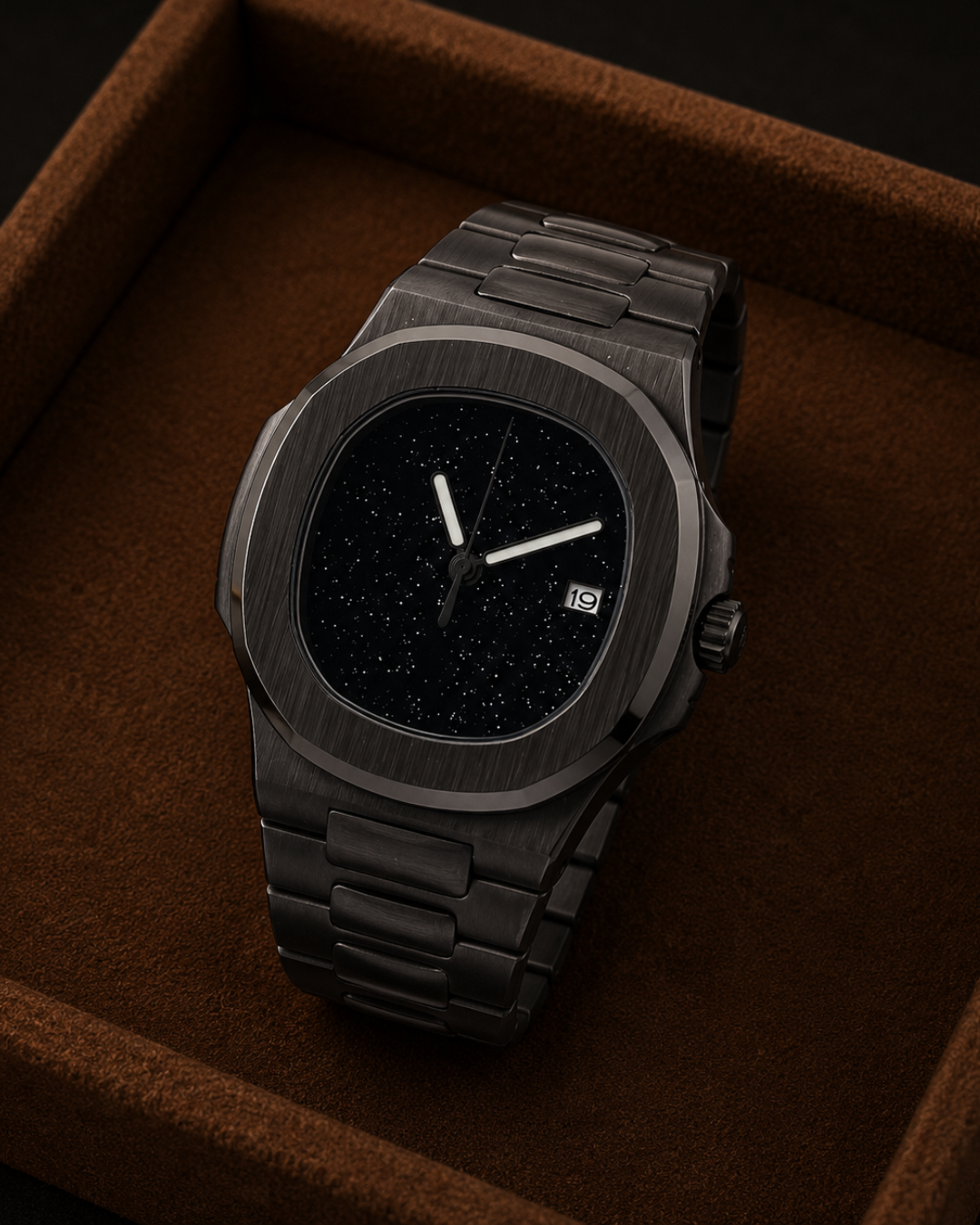 Seiko Mod Nautilus galaxy black watch