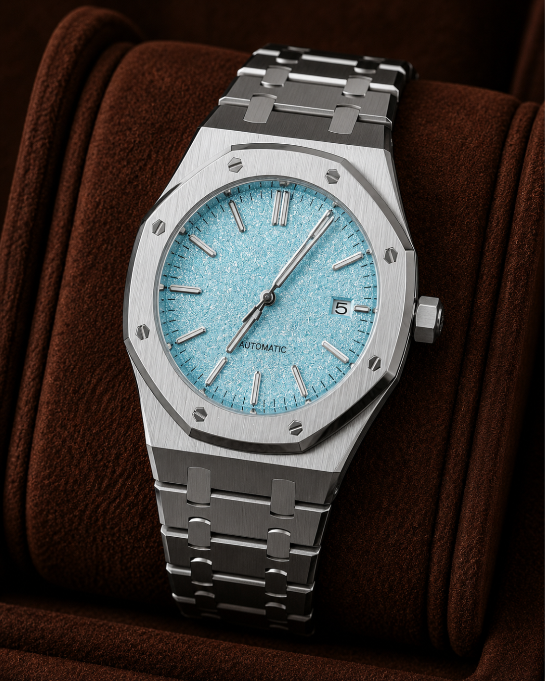 Seiko mod Royal oak Watch Ice Blue frost