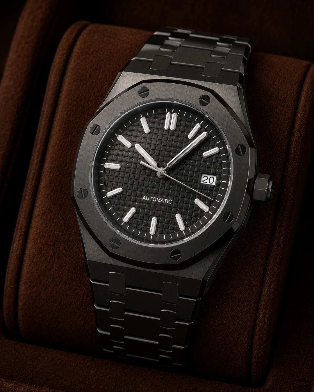 Seiko mod Royal oak Watch Triple black - Blank Mods