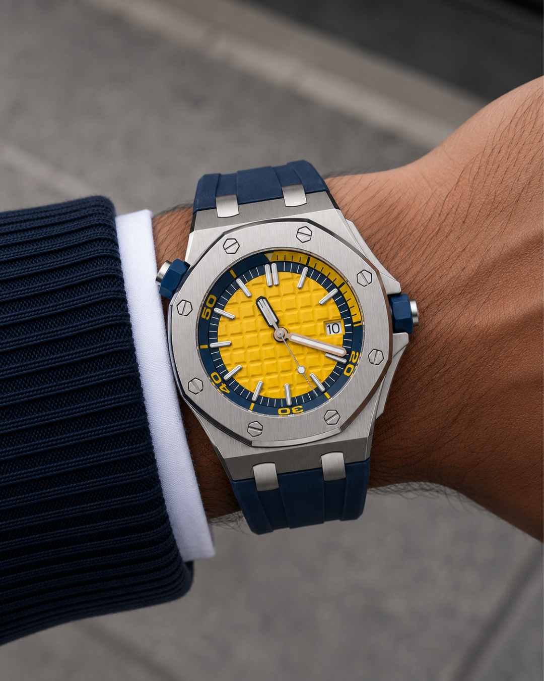 Seiko mod Royal oak offshore diver Watch Yellow