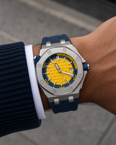 Seiko mod Royal oak offshore diver Watch Yellow