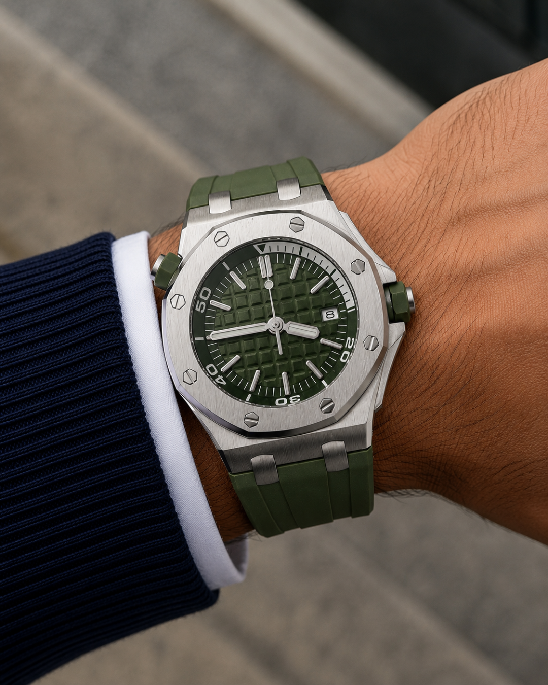 Seiko mod Royal oak offshore diver Watch Green
