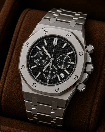 Seiko Mod Royal Oak Chronograph watch black