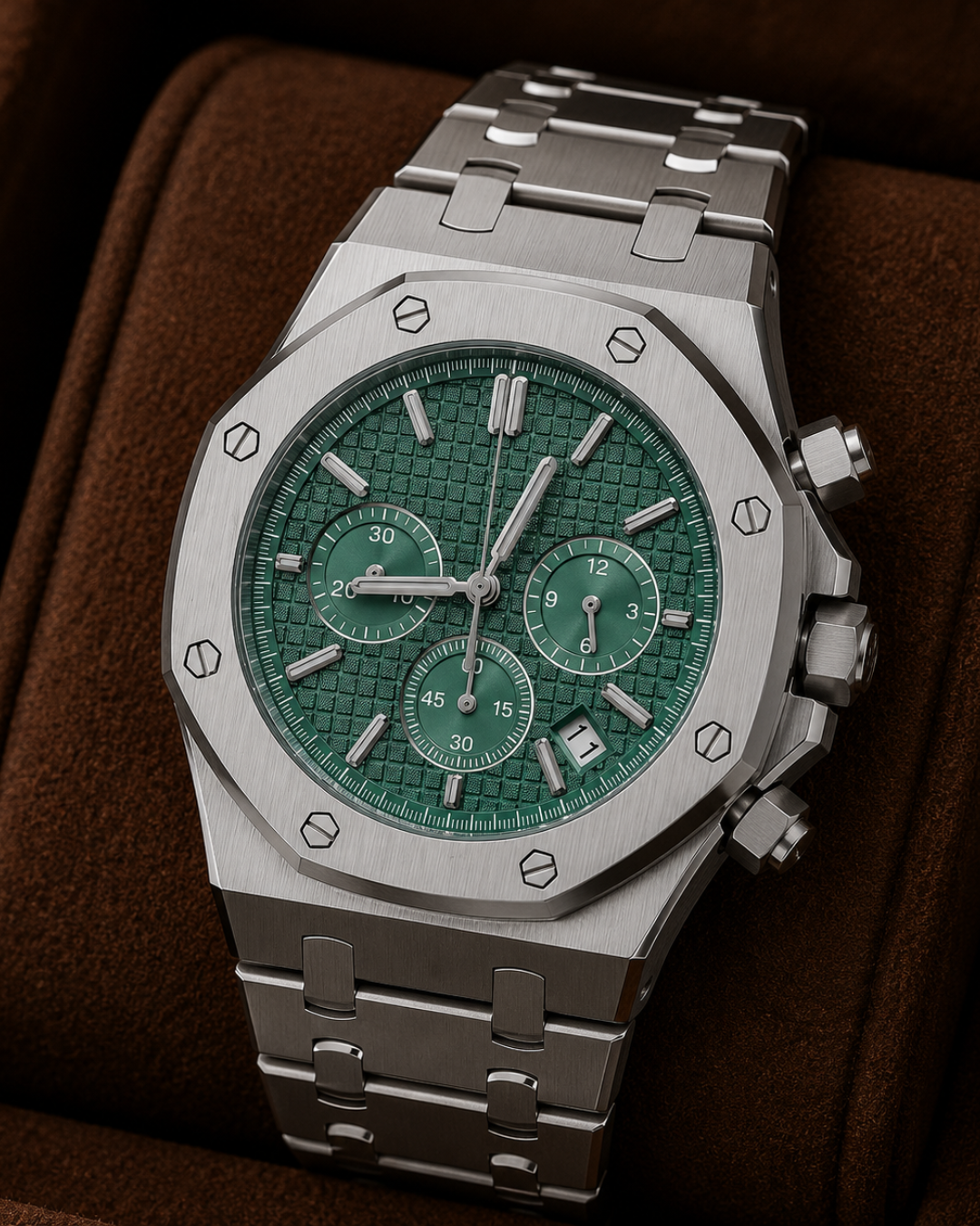 Seiko Mod Royal Oak Chronograph watch Green