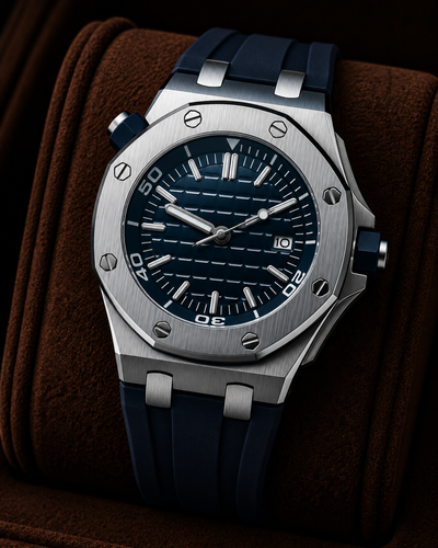 Seiko mod Royal oak offshore diver Watch Black