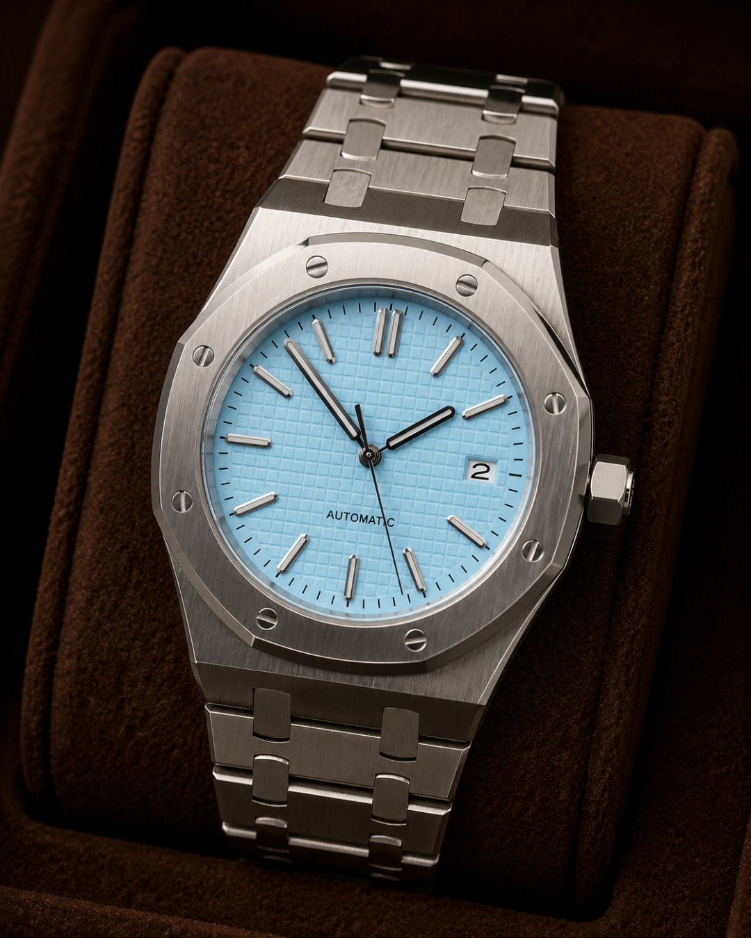 Seiko mod Royal oak Watch Ice Blue