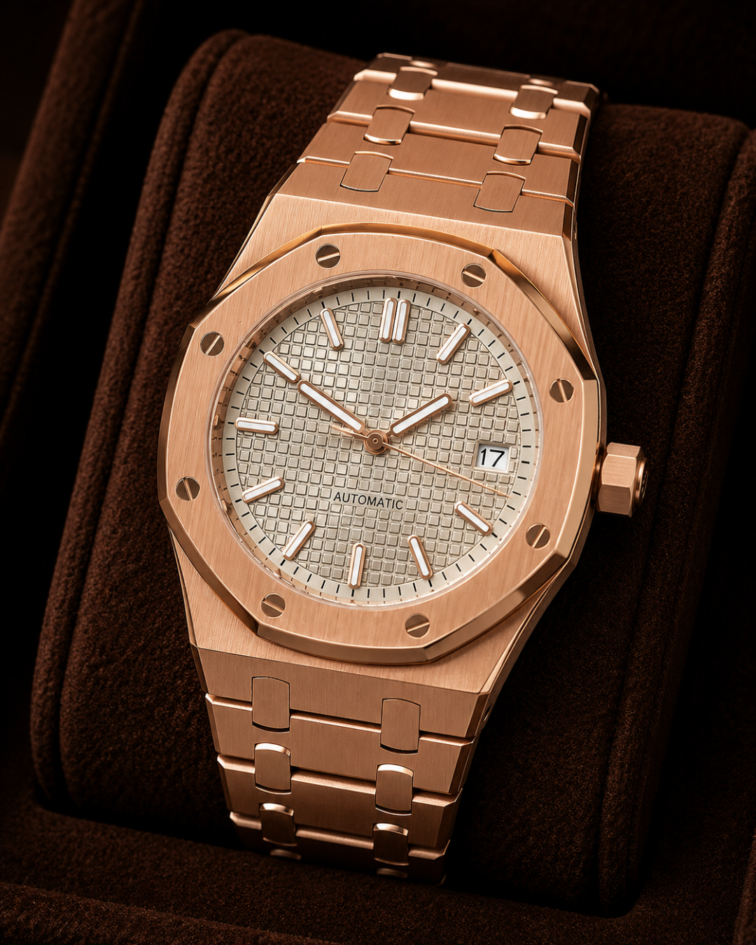 Seiko mod Royal oak Watch Rose gold - Blank Mods