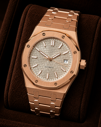 Seiko mod Royal oak Watch Rose gold - Blank Mods