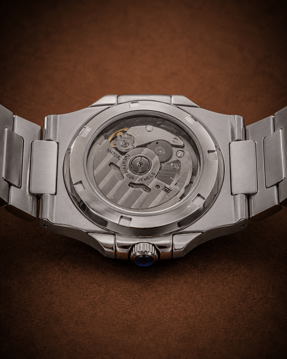 Seiko Mod Nautilus Skeleton Watch - Black - Blank Mods