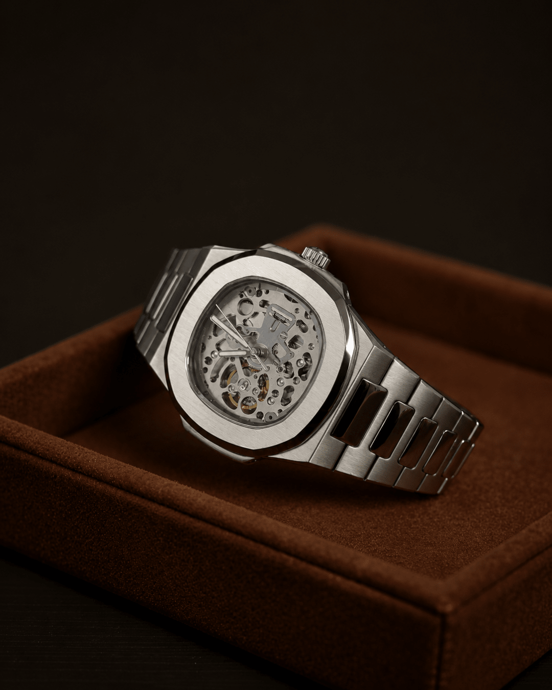 Seiko Mod Nautilus Skeleton Watch - Silver - Blank Mods