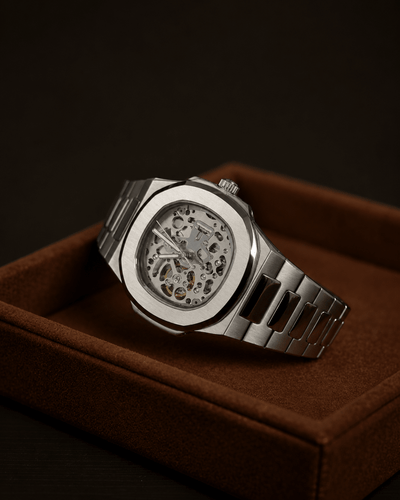 Seiko Mod Nautilus Skeleton Watch - Silver - Blank Mods