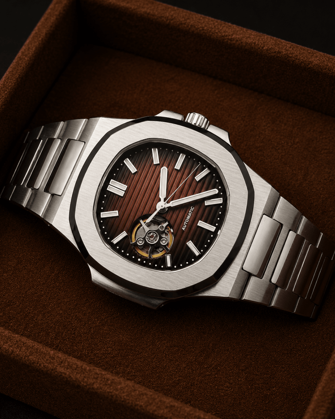 Seiko mod nautilus tourbillon brown Watch - Blank Mods - Blank Mods
