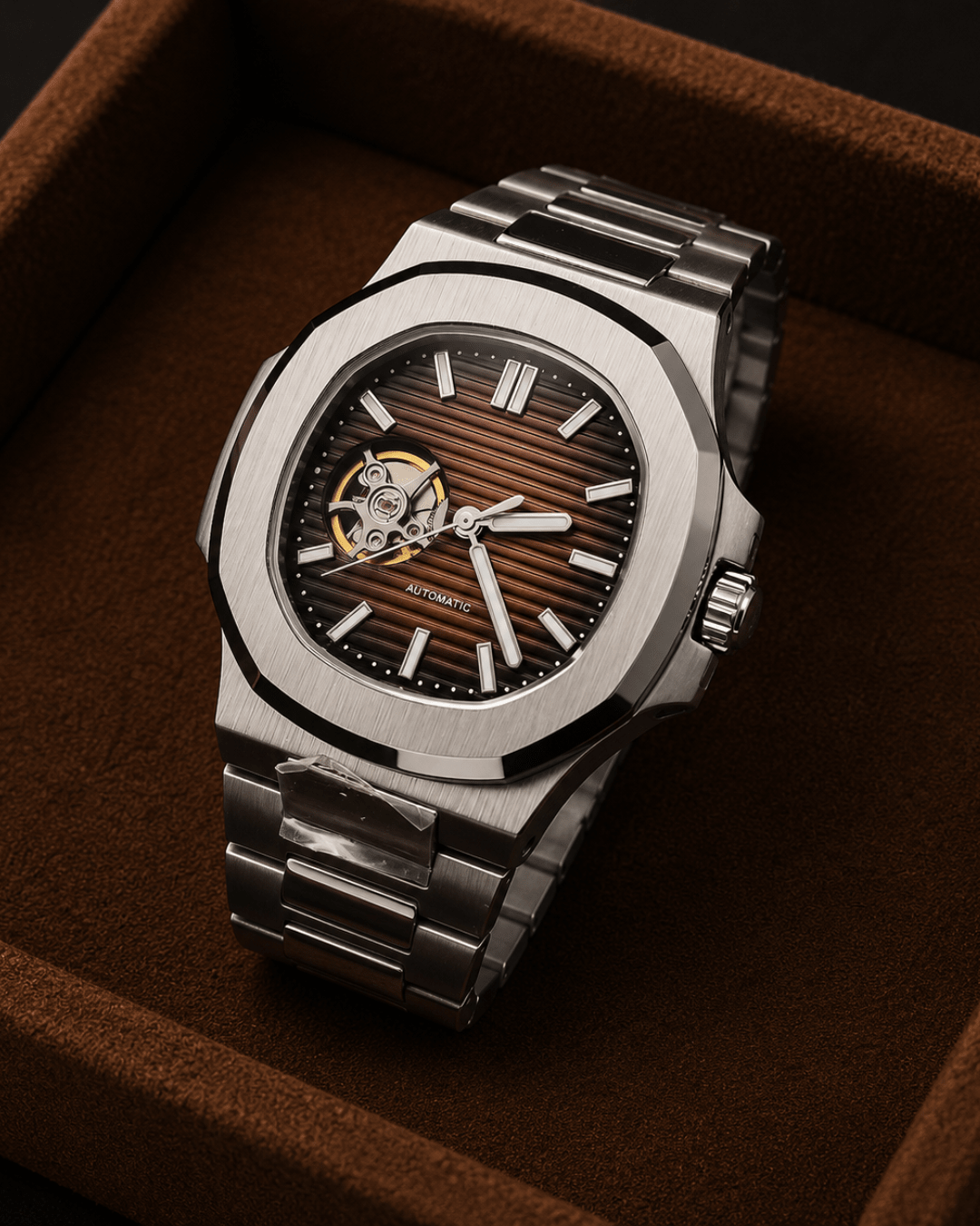 Seiko mod nautilus tourbillon brown Watch - Blank Mods - Blank Mods