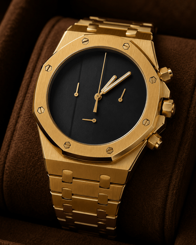 Seiko Mod Royal Oak Chronograph watch gold - Blank Mods