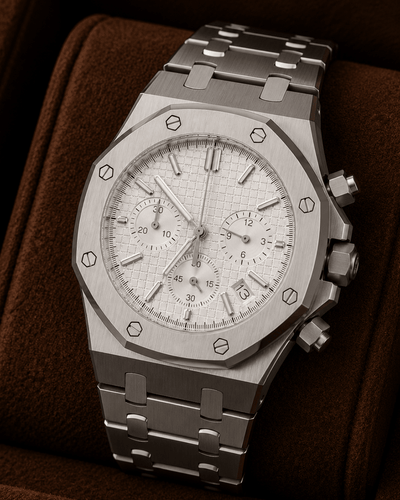 Seiko Mod Royal Oak Chronograph watch White - Blank Mods
