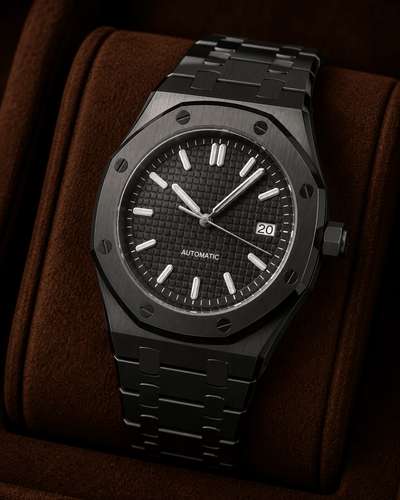 Seiko mod Royal oak Watch Triple black - Blank Mods - Blank Mods